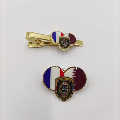 Αγορά Custom Tournament Security Force Badge Premium Heart-Shaped Dual Flag Enamel Pin And Tie Clip Set ηλεκτρονική κατασκευή