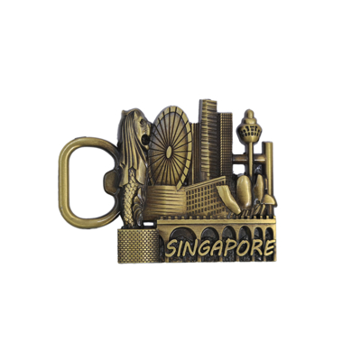 Αγορά Antique Gold Singapore Signage Bottle Opener Vintage Metal Die-casting Round 2.5 ηλεκτρονική κατασκευή
